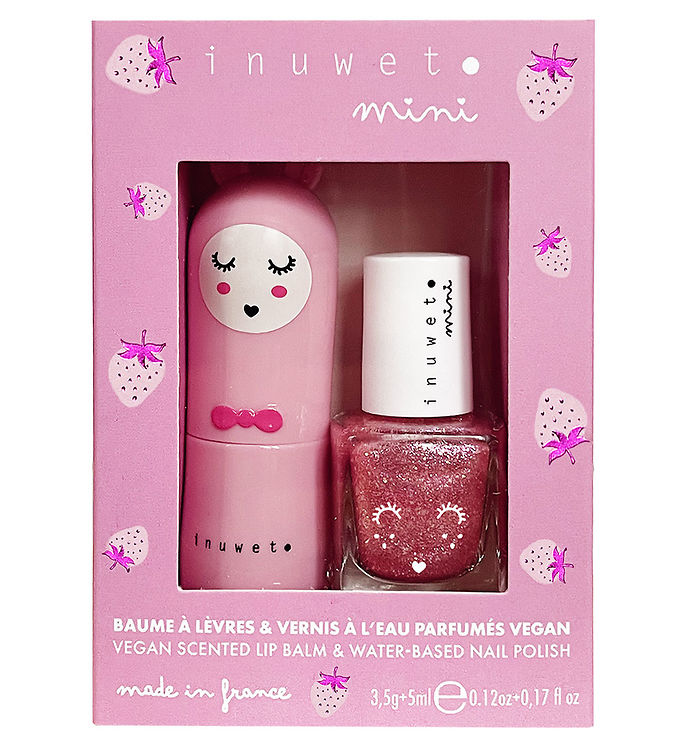 Inuwet Gavesæt - Læbepomade/Neglelak - Pink