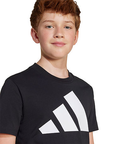 adidas Performance T-Shirt - J BL Tee 160 - Schwarz/Weiß m. Logo