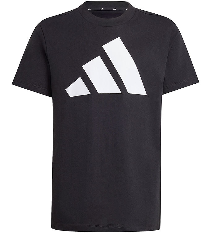 adidas Performance T-shirt - J BL TEE 160 - Sort/Hvid m. Logo