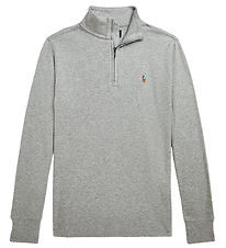 Polo Ralph Lauren Bluse m. Lynlås - Gråmeleret Polo Ralph Lauren Bluse m. Lynlås - Gråmeleret