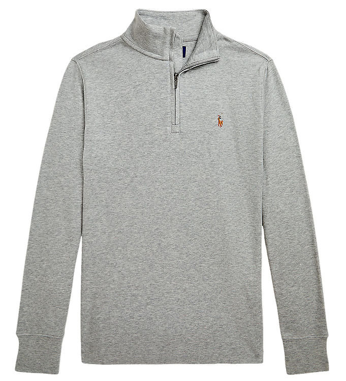 Polo Ralph Lauren Bluse m. Lynlås - Gråmeleret