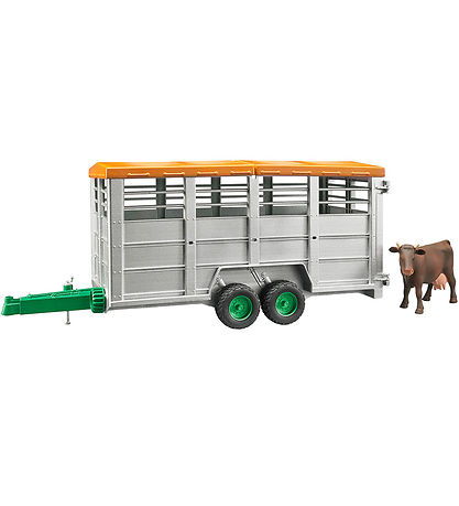 Bruder Arbejdsmaskine - Kreaturanhænger m. Ko - 02227