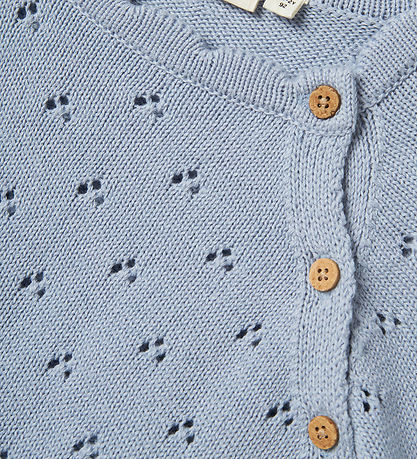 Lil' Atelier T-shirt - Strik - NmfJola - Zen Blue m. Hulmønster Lil' Atelier T-shirt - Strik - NmfJola - Zen Blue m. Hulmønster