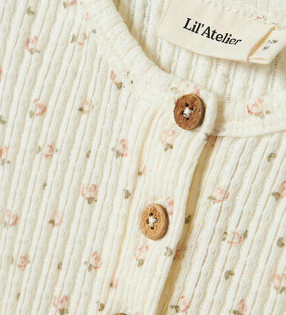 Lil' Atelier Sommerdragt - Rib - NbfHulla - Coconut Milk m. Blom