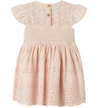 Lil' Atelier Dress - NmfJedi - Peach Blush w. Embroidery Anglais