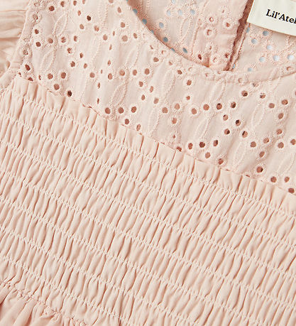 Lil' Atelier Dress - NmfJedi - Peach Blush w. Embroidery Anglais