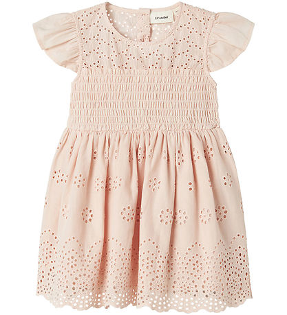 Lil' Atelier Dress - NmfJedi - Peach Blush w. Embroidery Anglais