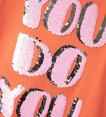 Name It T-shirt - NkfHelka - Fresh Salmon m. Palietter