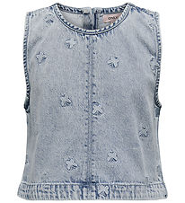 Kids Only Top - KogFreja - Lyseblå Denim/Sommerfugl Kids Only Top - KogFreja - Lyseblå Denim/Sommerfugl