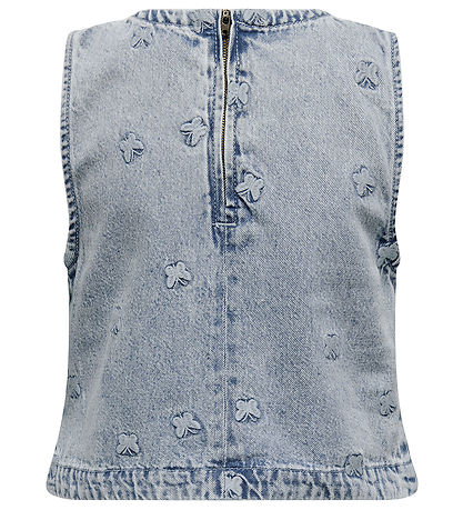 Kids Only Top - KogFreja - Lyseblå Denim/Sommerfugl Kids Only Top - KogFreja - Lyseblå Denim/Sommerfugl