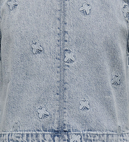 Kids Only Top - KogFreja - Lyseblå Denim/Sommerfugl