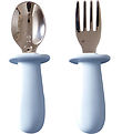 Jack o Juno Børnebestik - Silikone/Rustfrit Stål - Pale Blue Jack o Juno Børnebestik - Silikone/Rustfrit Stål - Pale Blue