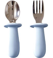 Jack o Juno Børnebestik - Silikone/Rustfrit Stål - Pale Blue Jack o Juno Børnebestik - Silikone/Rustfrit Stål - Pale Blue