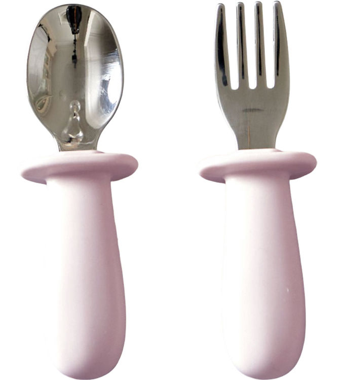 Jack o Juno Børnebestik - Silikone/Rustfrit Stål - Light Pink