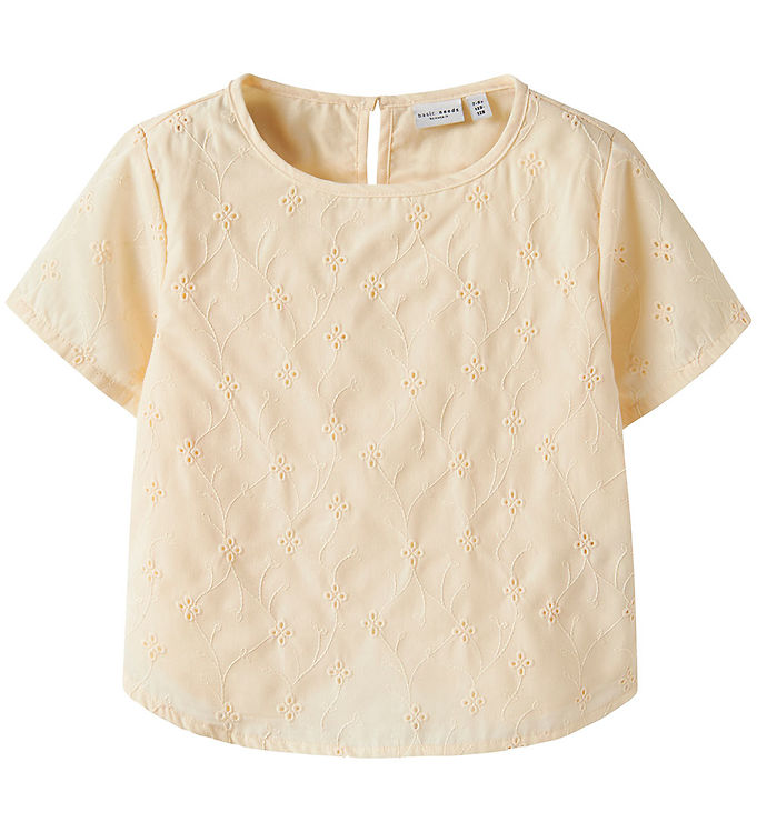 Name It Top Buttercream Med Broderi Og Knaplukning - Str. 4y 104cm