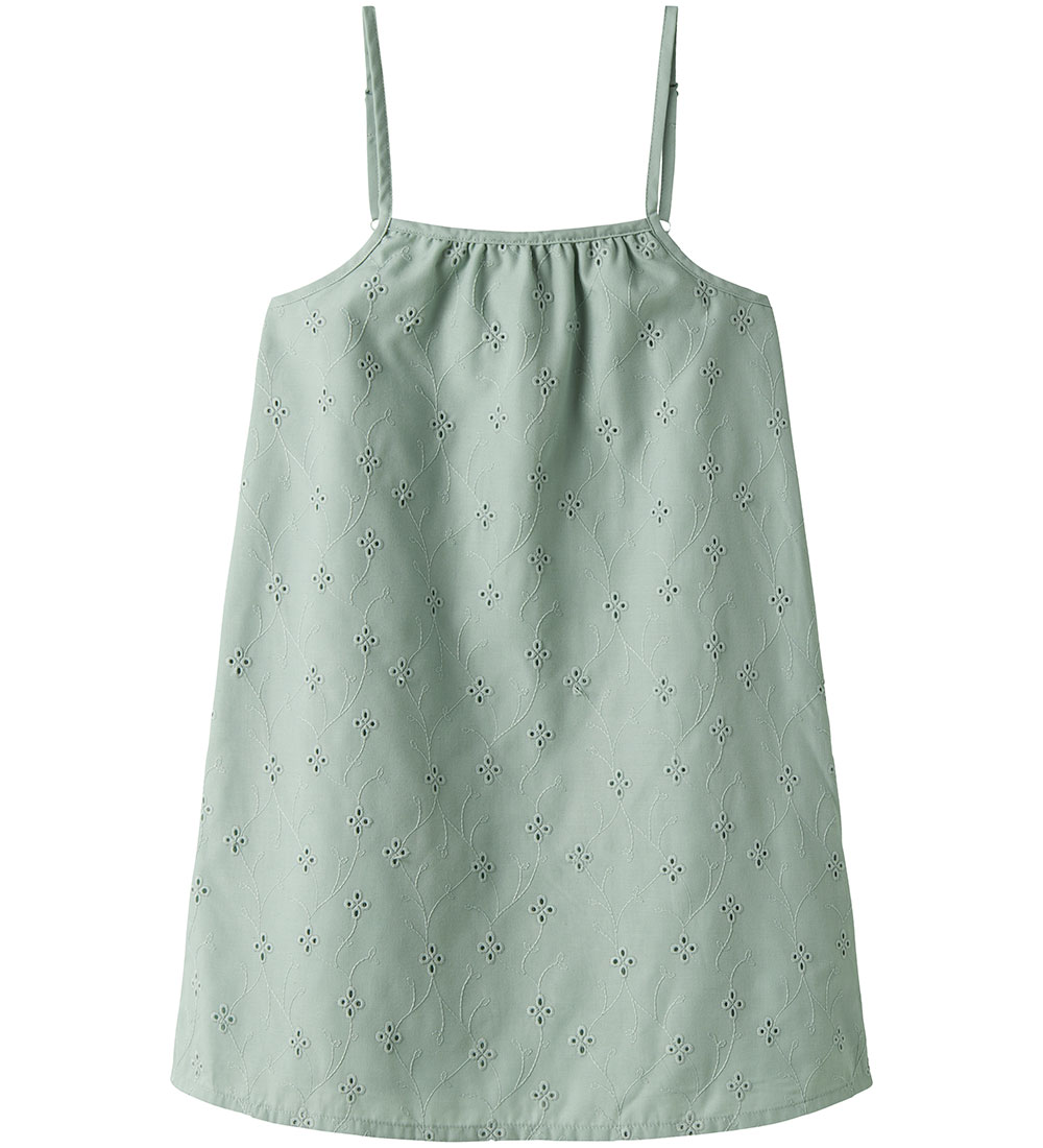 Name It Kleid - NmfVioleta - Aqua Grau m. Strickerei Anglaise - Name It - 3 Jahre (98) - Kleider