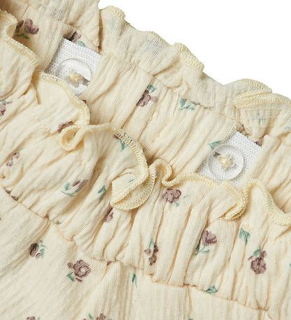 Name It Trousers - NbfJannis - Bleached Sand w. Flowers