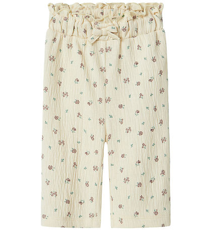 Name It Trousers - NbfJannis - Bleached Sand w. Flowers