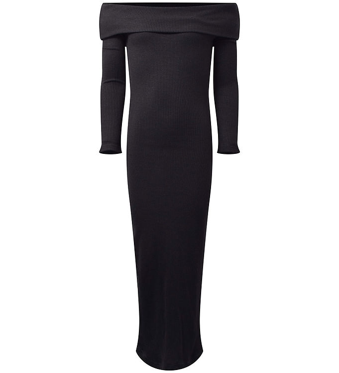 Hound Kjole - Off Shoulder - Strik - Sort