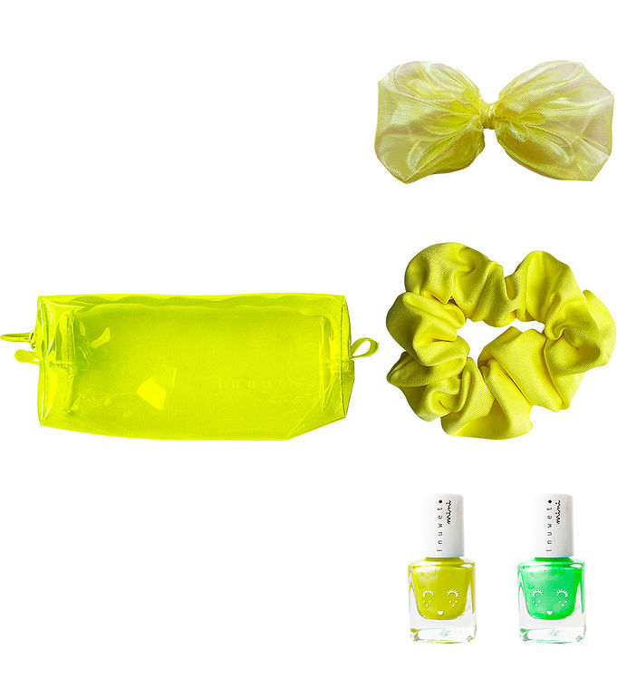 Inuwet Gavesæt - Neglelak/Hårpynt - Neon Yellow
