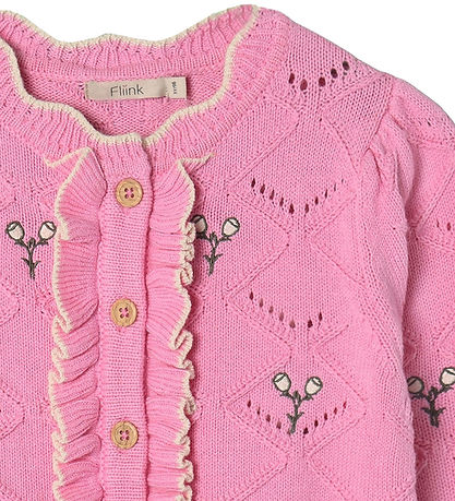 Fliink Cardigan - Strik - Mela Flower - Begonia Pink Fliink Cardigan - Strik - Mela Flower - Begonia Pink