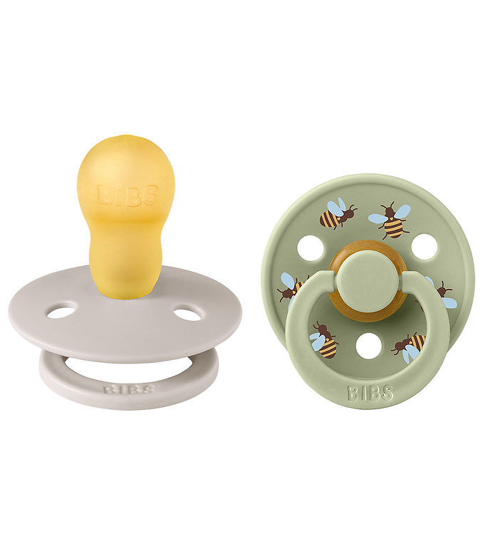 BIBS Rund Colour Sut - 2-Pak - Str. 3 - Naturgummi - Studio - Bumblebee - Mushroom Mix