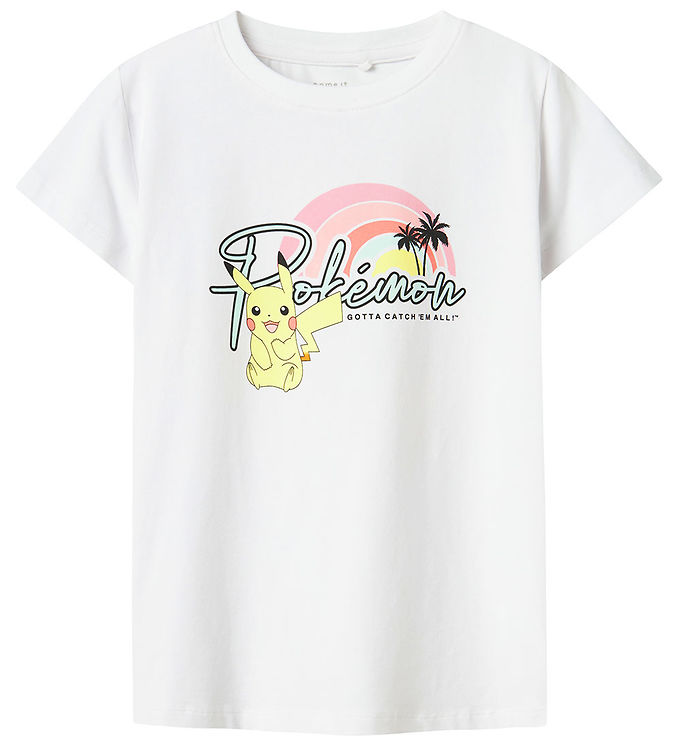 Name It T-shirt Bright White Med Pokémon Print - Str. 6y 116cm