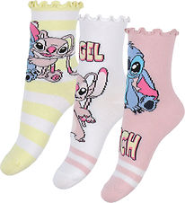 Name It Strømper - 3-Pak - NmfSara - Stitch/Angel - Cameo Pink/L Name It Strømper - 3-Pak - NmfSara - Stitch/Angel - Cameo Pink/L