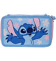 Disney Stitch Penalhus m. Indhold - Lyseblå