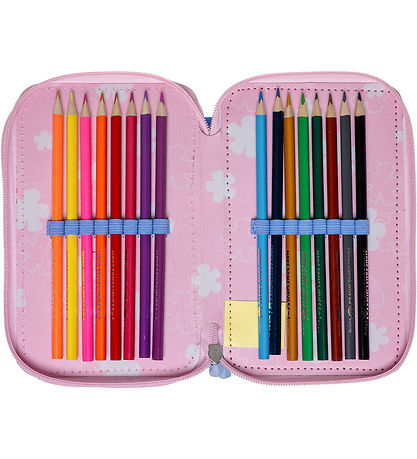 Disney Stitch Penalhus m. Indhold - Lyseblå