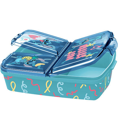 Disney Stitch Madkasse - 3 Rum - 18x13 cm - Blå