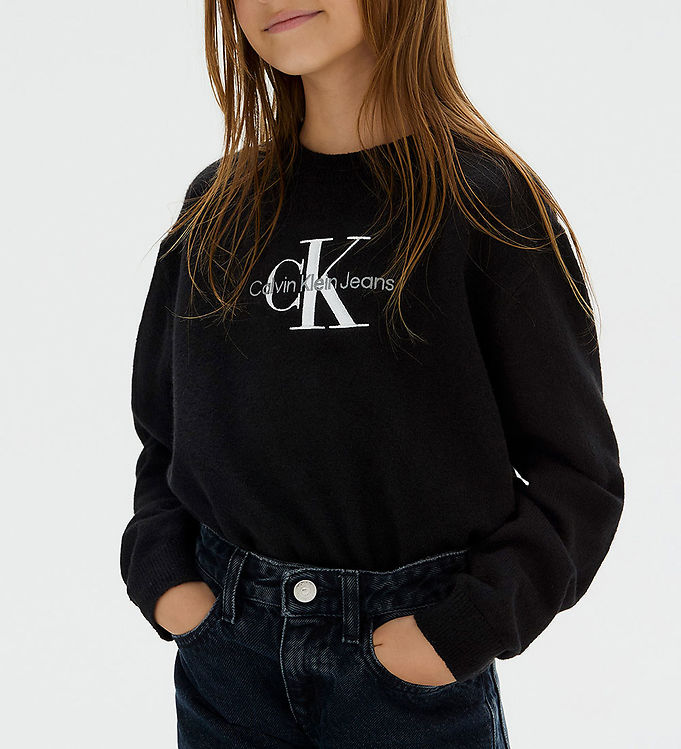 Calvin Klein Bluse - Strikket - Monologo - Sort