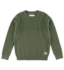 Calvin Klein Bluse - Strik - Dusty Olive Calvin Klein Bluse - Strik - Dusty Olive