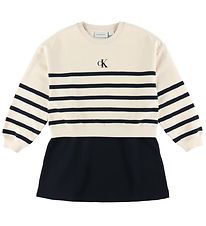 Calvin Klein Kjole - Relaxed - White Cap Grey/Sort Calvin Klein Kjole - Relaxed - White Cap Grey/Sort