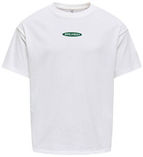 Kids Only T-shirt - KogPhoebe Life - Cloud Dancer/Guava Kids Only T-shirt - KogPhoebe Life - Cloud Dancer/Guava