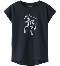 Name It T-shirt - NkfVigea - Dark Sapphire/Blue Bow Name It T-shirt - NkfVigea - Dark Sapphire/Blue Bow