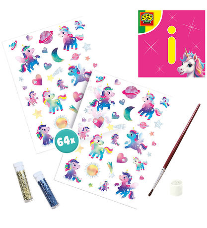 SES Creative Tatoveringer Og Glitter - Enhjørning