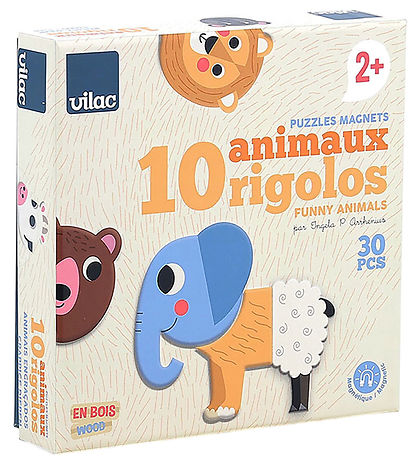 Vilac Magneter - Træ - 30 stk - 10 Sjove Dyr