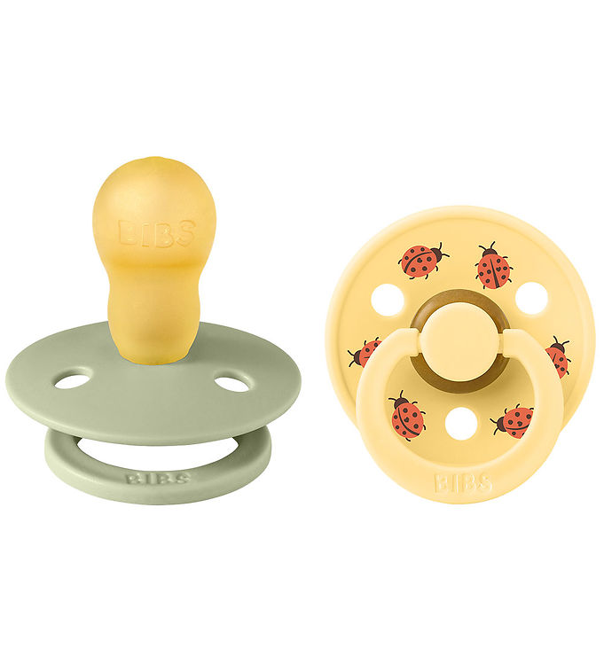 BIBS Rund Colour Sut - 2-Pak - Str. 3 - Naturgummi - Studio - Ladybug - Sage Mix