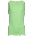 Rosemunde Top - Rib - Modal/Bomuld - Balta - Pistachio Green Rosemunde Top - Rib - Modal/Bomuld - Balta - Pistachio Green