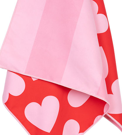 Swim Essentials Håndklæde - Microfiber - 135x65 cm - Red Hearts