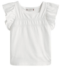 Tommy Hilfiger Top - Ruffle - Hvid Tommy Hilfiger Top - Ruffle - Hvid
