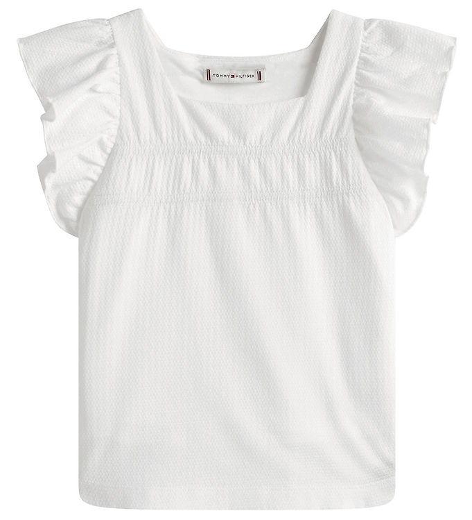 Tommy Hilfiger Top - Ruffle - Hvid
