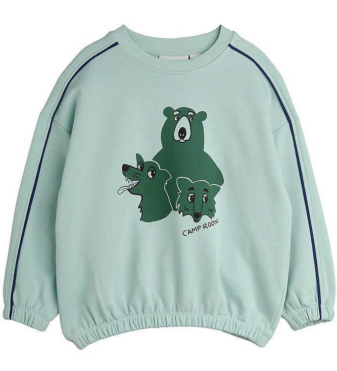 Mini Rodini Sweatshirt - Camp Rodini - Lysegrøn m. Vilde Dyr