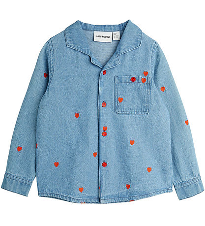 Chemise Mini Rodini - Denim - Bleu av. Cœurs Chemise Mini Rodini - Denim - Bleu av. Cœurs