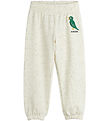 Mini Rodini Sweatpants - Crememeleret m. Fugl Mini Rodini Sweatpants - Crememeleret m. Fugl
