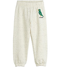 Mini Rodini Sweatpants - Crememeleret m. Fugl Mini Rodini Sweatpants - Crememeleret m. Fugl