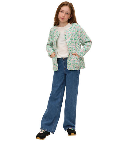 Vero Moda Girl Cardigan - VmIris - Quilted - Cloud Dancer/Ditsy