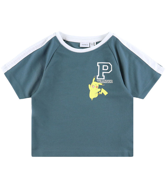 Name It T-shirt Blue Mirage Med Pikachu Og Hvide Detaljer - Str. 3y 98cm