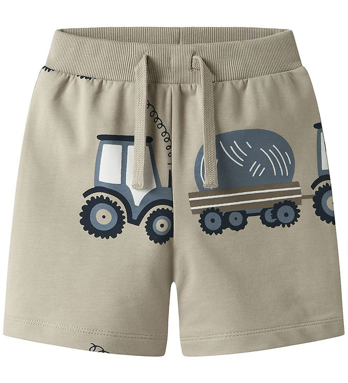 Name It Sweatshorts Pure Cashmere Med Traktorprint - Str. 5y 110cm